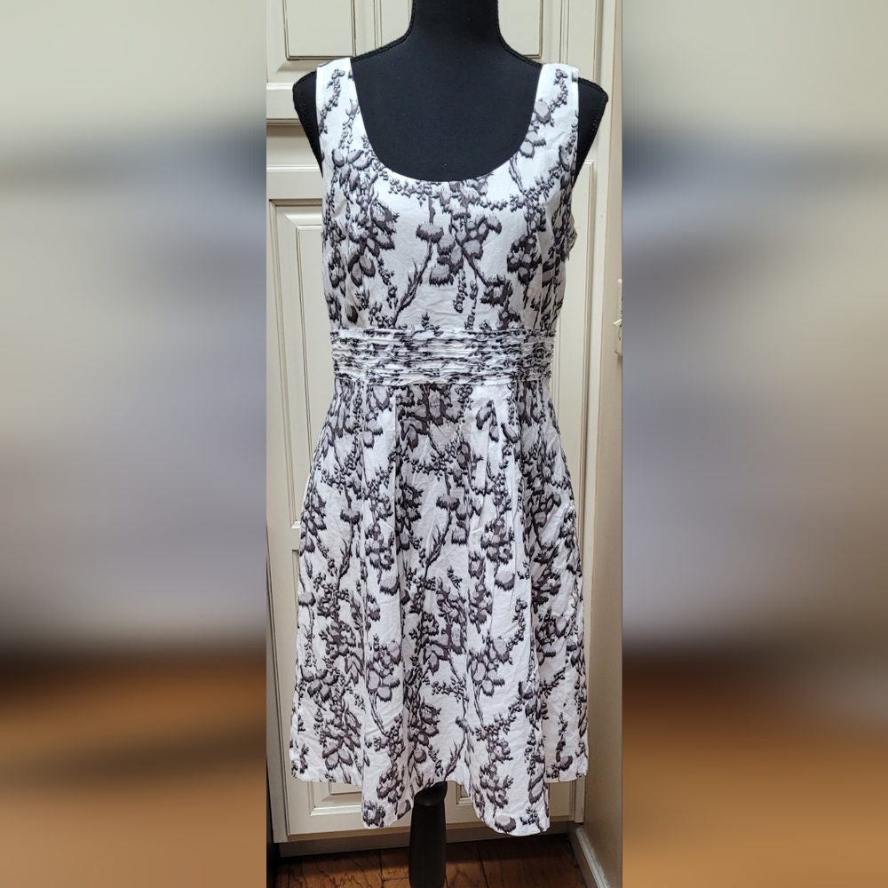 Ann Taylor Loft Black and White Patterned Dress